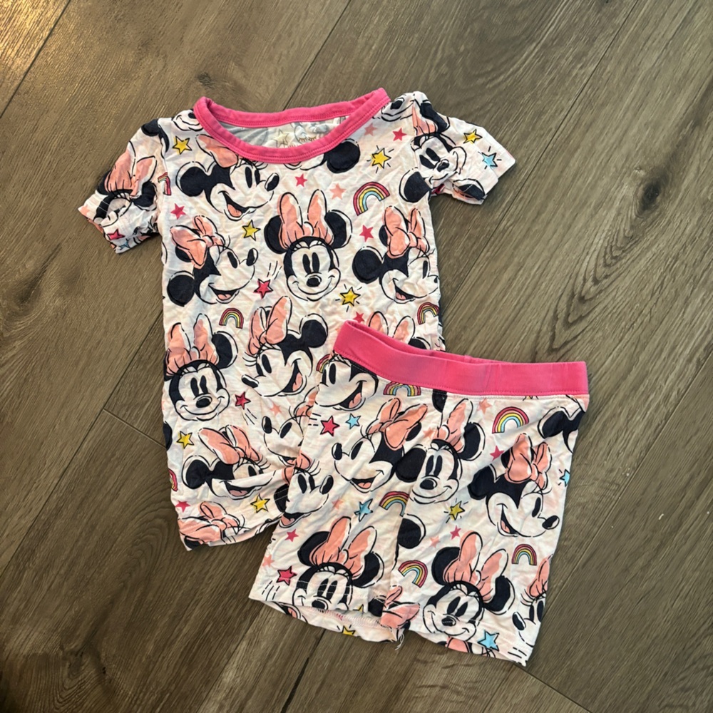 Little Sleepies Minnie forever short set 18 - 24 month bamboo pajamas EUC